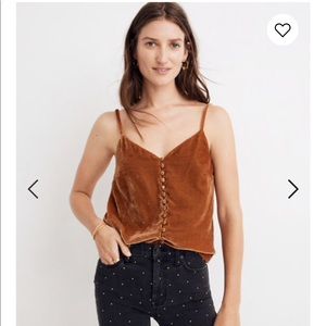 Madewell Velvet Button Down Cami Size 0 nwot